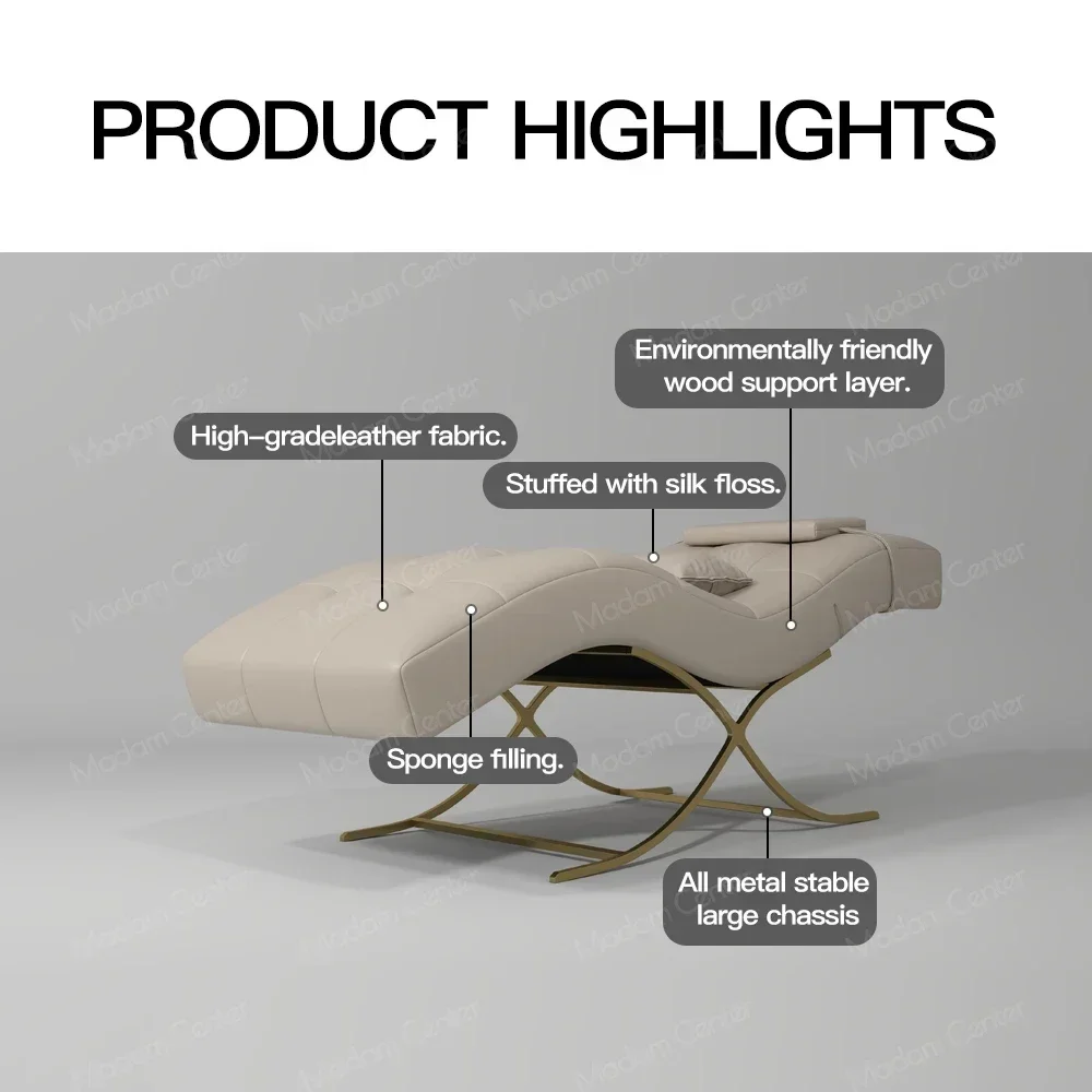 Adjustable Foldable Recliner Chair with Massage Table Black Curved Lashista Stretcher Modern Style Lash Bed Topper