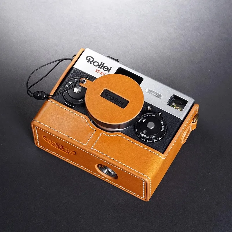 handwork Photo Camera Genuine leather cowhide Bag Body BOX Case For Rollei 35AF 35 af Film camera Protective sleeve base