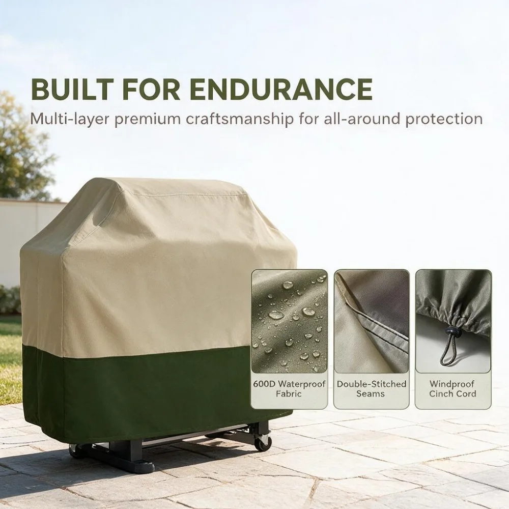 BBQ Grill Barbeque Cover Anti-Dust Waterproof Weber Heavy Duty Charbroil BBQ Cover Outdoor Rain Protective Barbecue Cover