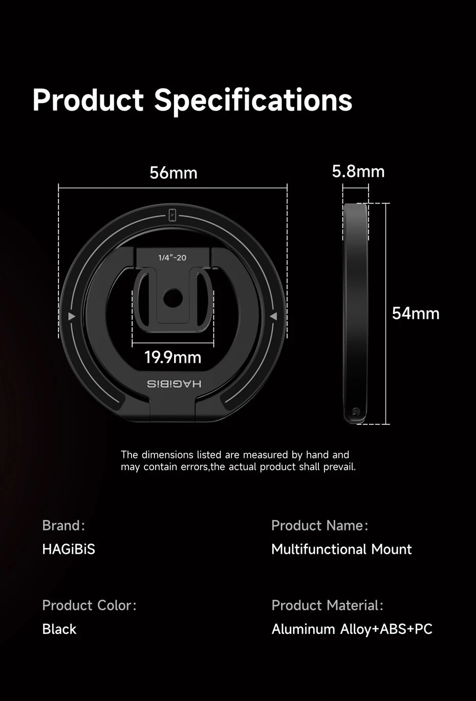 Hagibis Magnetic MagSafe Phone Tripod Mount