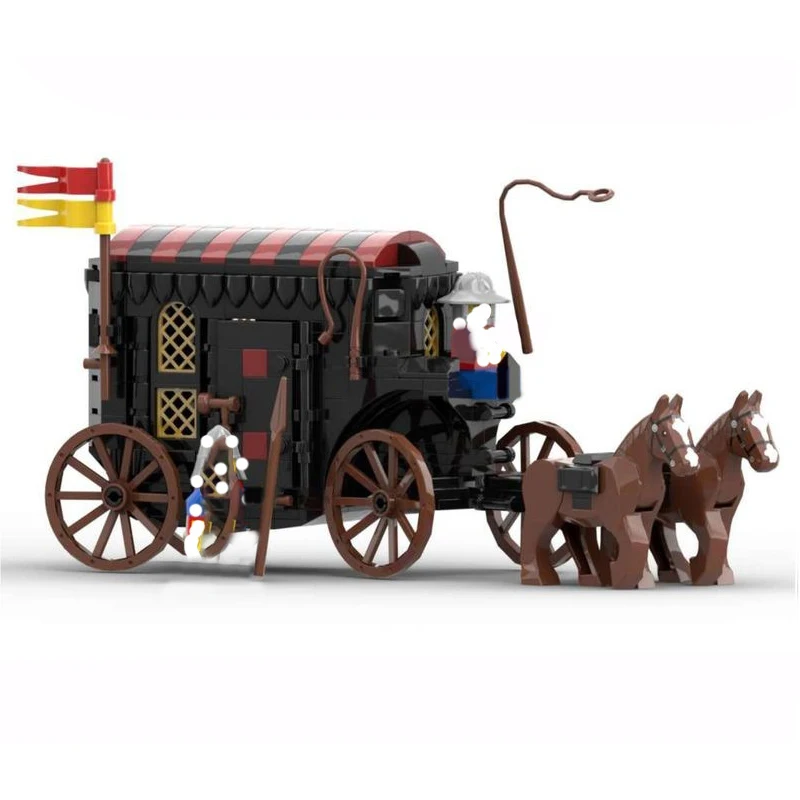 Moc Creative Expert Building Blocks Medieval Model Lion Knight's Carriage Bricks DIY Assembly Construction Toys For Kids Gifts