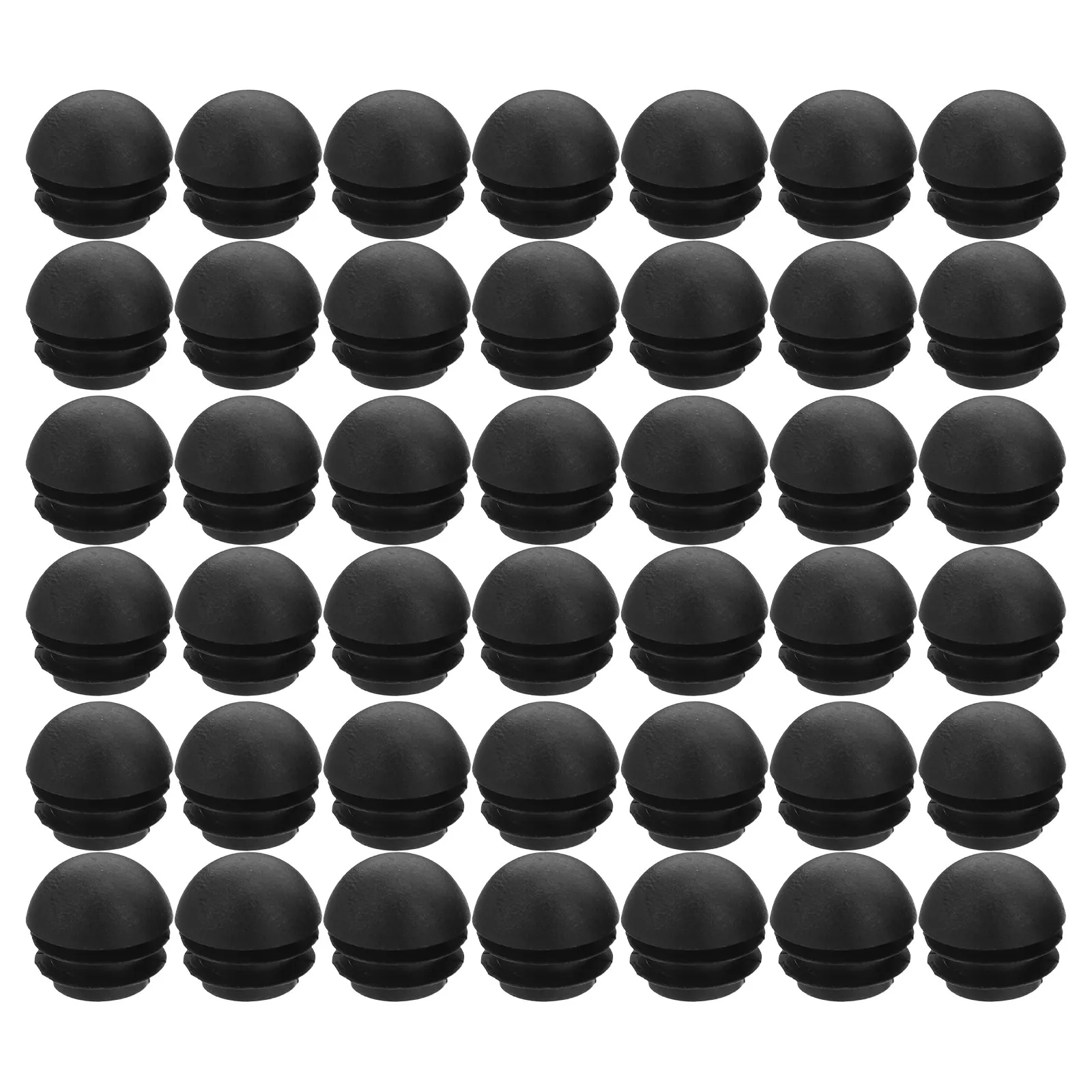 100Pcs Plastic Tube End Caps Black Round Half-Sphere Design Secure Seal Pipe Plugs Chair Leg Protective Covers