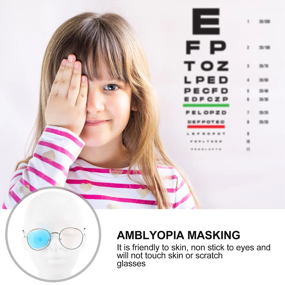 2Pcs Silicone Amblyopia Cover Professional Eye Patch for Vision Training Small Comfortable Eye Protector for Postoperative Daily