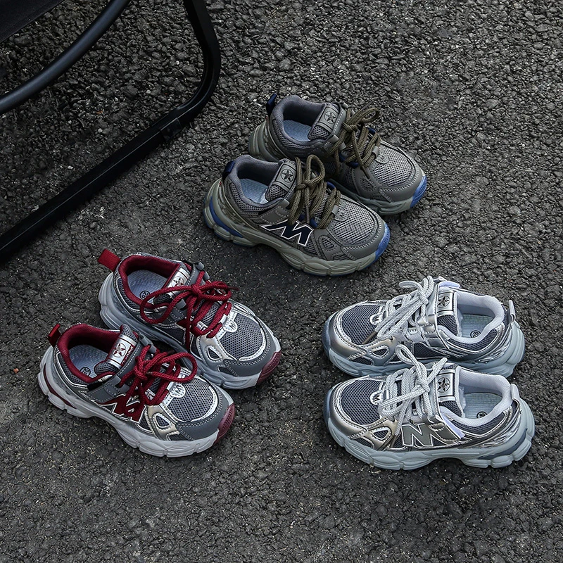 

Children's Shoes 2025 Spring New Retro Mesh Sports Lace-up Casual Fashion Lightweight Comfortable Versatile Shoes