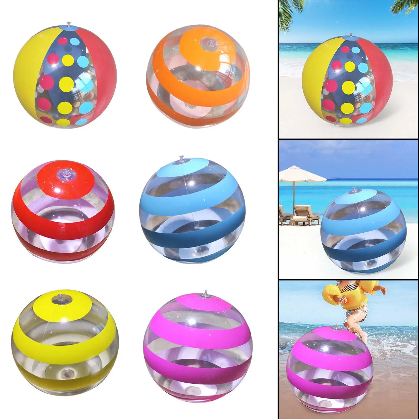 Beach Ball Leakproof Pool Water Games Toys PVC 15.75'' Summer Water Games Blow