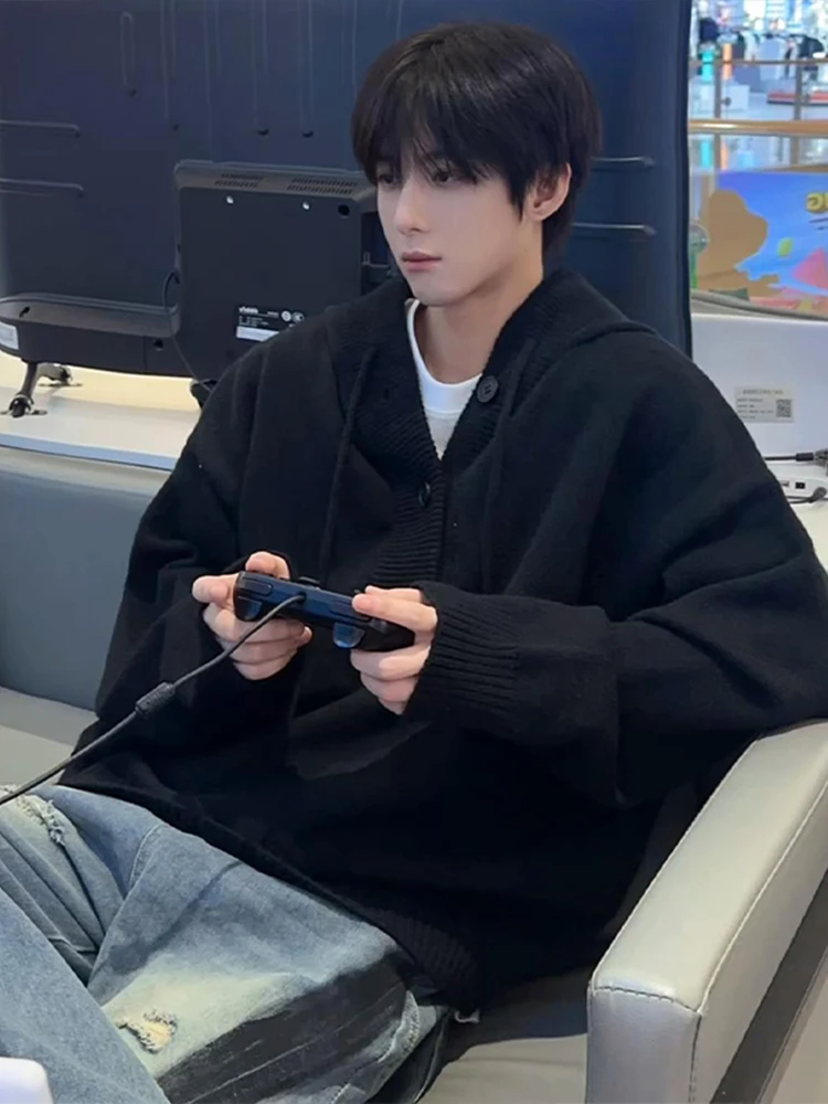 

Мужской вязаный свитер-худи American Sle Bla: стильный, уютный, для осени и зимы, из полиэстера, с длинными рукавами