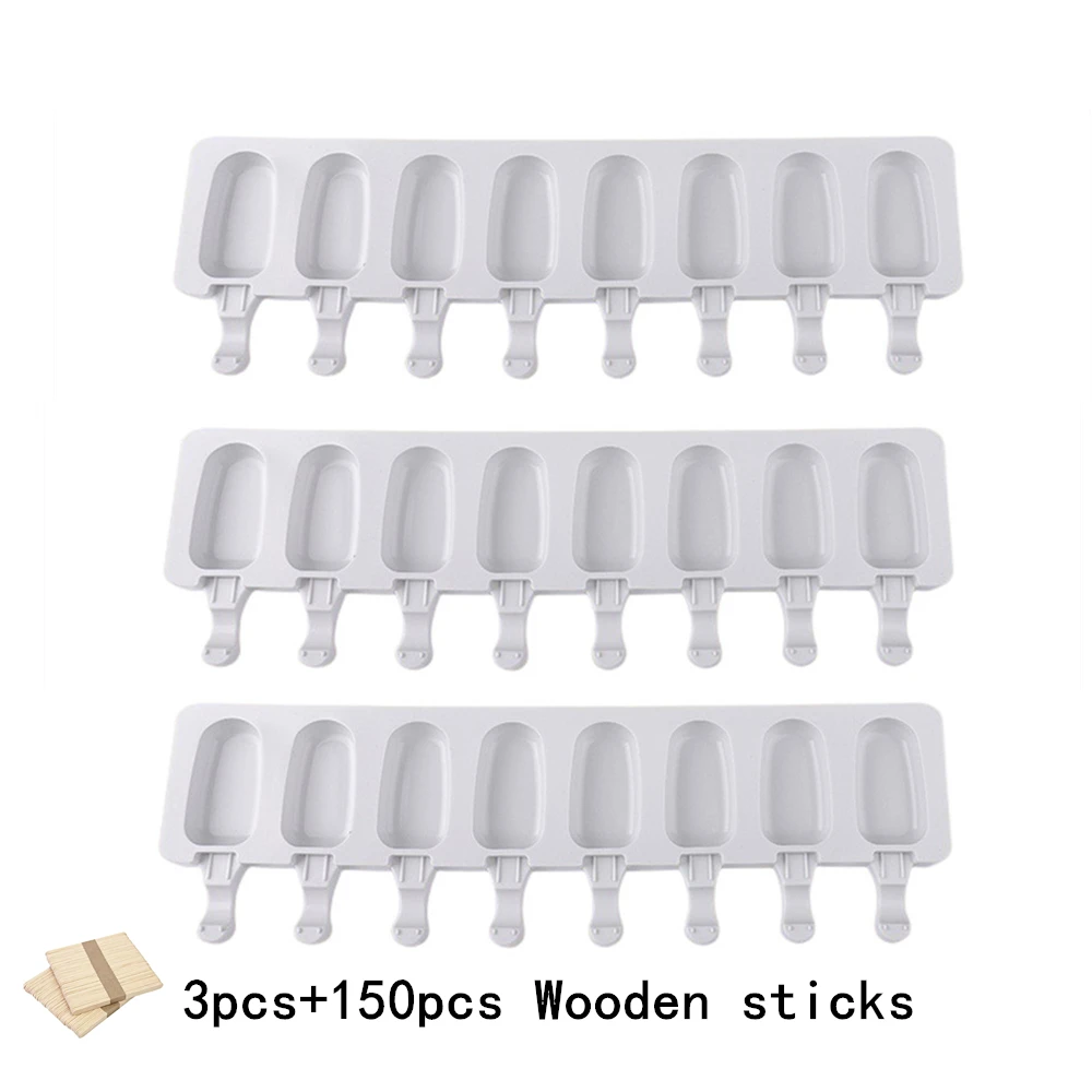 8-gaats siliconen ijsvorm Magnum siliconen mal DIY vruchtensap Ice Pop Cube Maker ijsbakje ijslollyvorm bakken accessoire