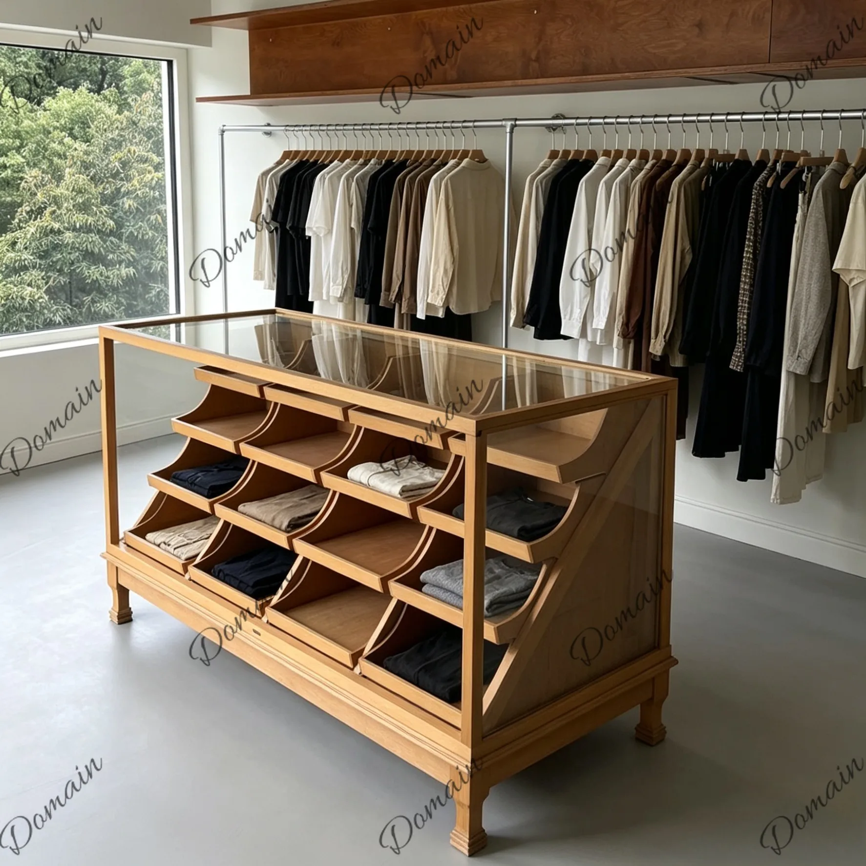 Clothing Store Nakajima Display Desk Children's Clothing Store Nakajima Table Flowing Water Retro Shoe Side Cabinet Jewelry