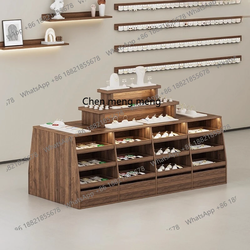 

Solid wood double-sided decoration store Nakajima display cabinet Nakajima clothing store booth water table