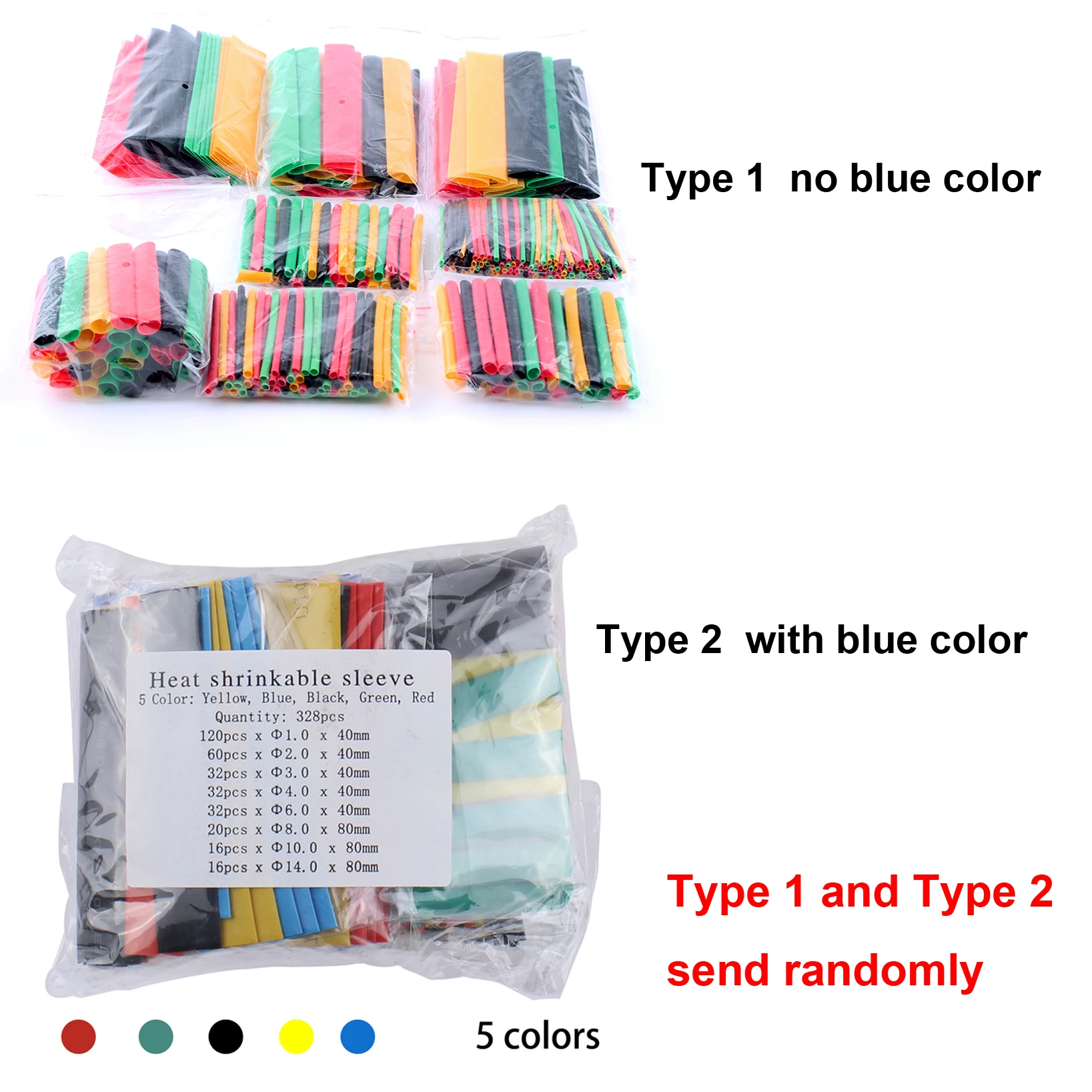 328 Pcs guaina termorestringente Set di manicotti avvolgenti per tubi assortiti comboisolamento termoretractil termoretraibile avvolgimento cavo elettrico