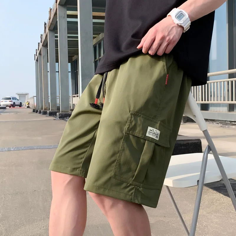 Summer Men's Cargo Shorts Quick Dry Lightweight Casual Loose Fit 5-Point Mid-Length Activewear Outdoor Sports