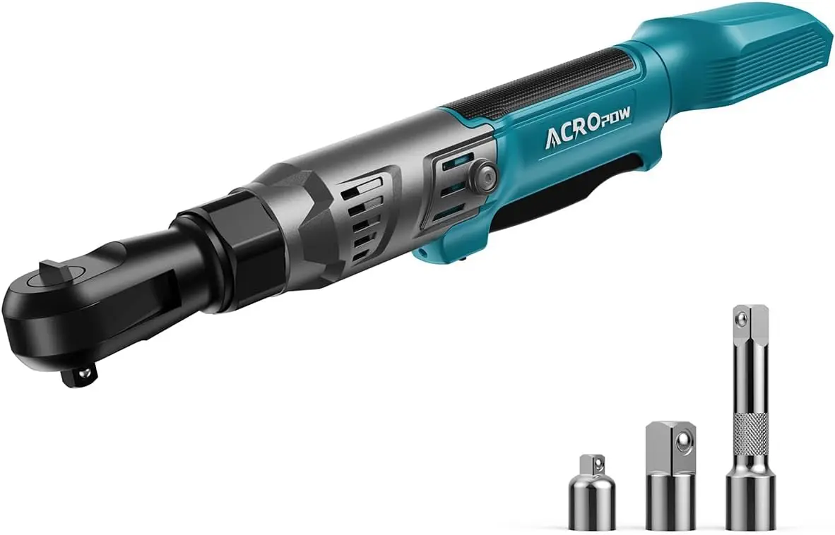 

3/8" Cordless Ratchet Wrench, Compatible with Makita 18V Battery, 74Ft-Lbs Brushless Motor, Variable Speed, 1/2" & 1/4" Adapters, 3" Extension Bar (Tool Only)