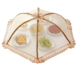 Mesh Food Cover Fashion Hexagon Foldable Dining Table Organization Classy Umbrella Style Meal Cover
