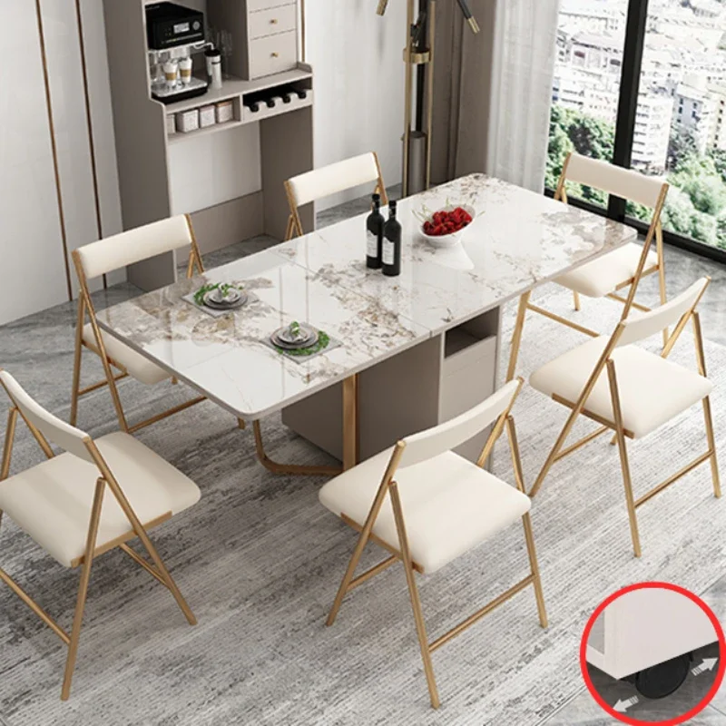 

Nordic Wood Dinning Tables Foldable Chairs Modern Luxury Dinning Tables Coffee Set Kitchen Mesa Plegable Home Furniture