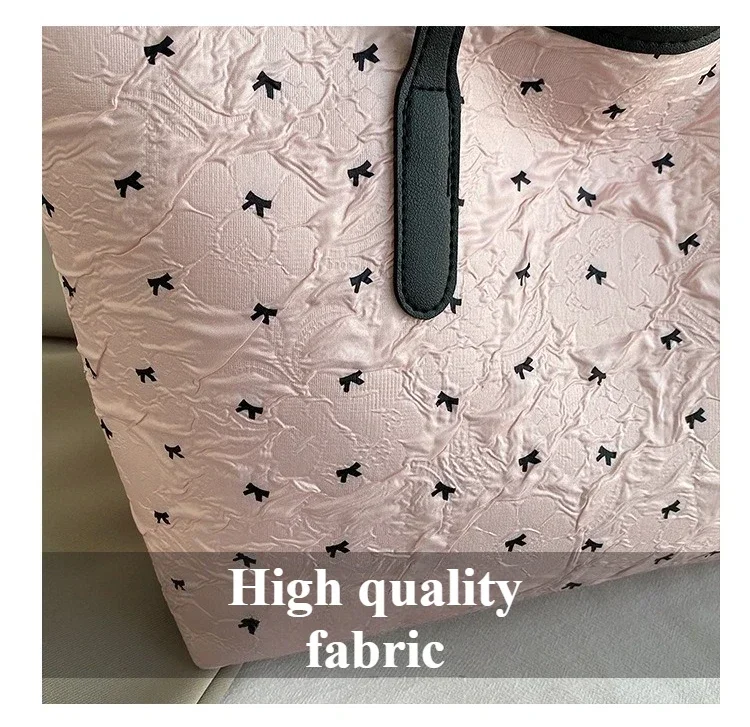 Sommerliche, farbenfrohe Tragetasche mit Schleife für Damen, große Kapazität, trendige, vielseitige Hand- und Schultertasche, ideal für Pendler, Alltag und Freizeit. – Detail 8