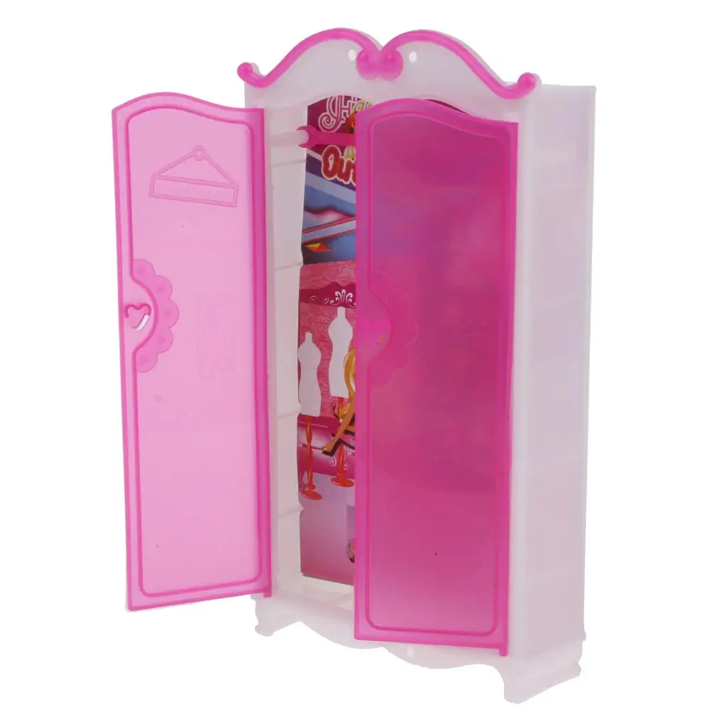 Closet Wardrobe Princess Bedroom Furniture for 30cm Dolls Accessories Dollhouse Decor
