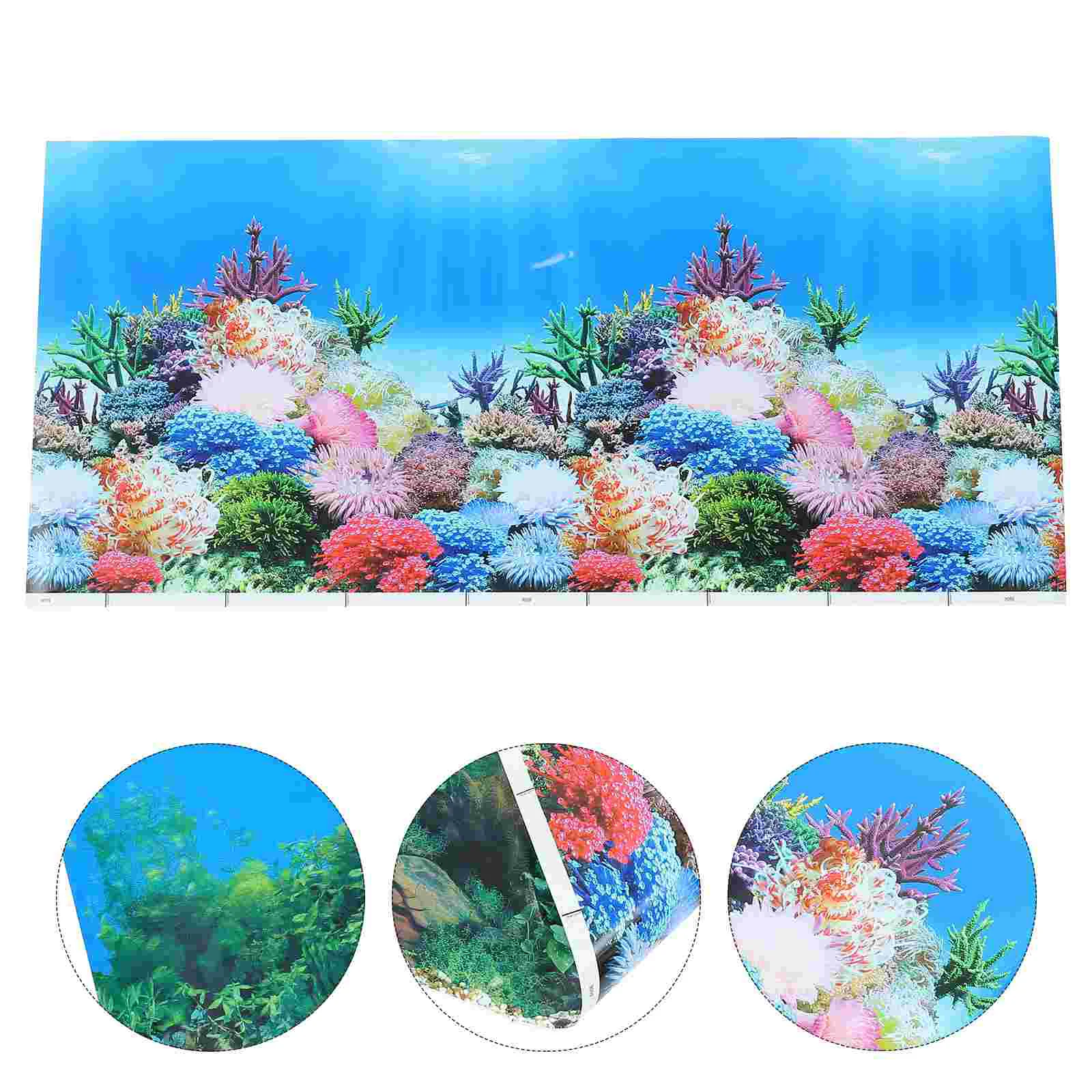 

Fish Tank Background Paper Picture Double-Sided 3D Sticker Aquarium DIY Decor Decal