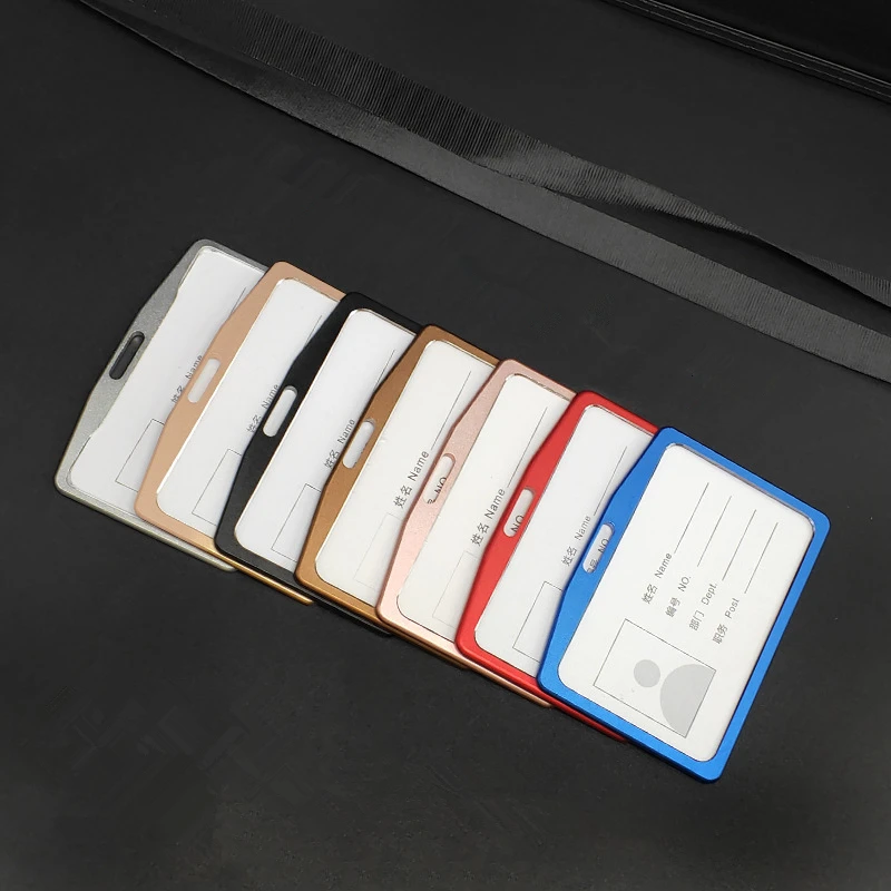 

1PC Aluminum Alloy Work Card Holder Business Badge Holder Office Staff Employee's Card Sleeve Bus ID Card Case Desk Organizer