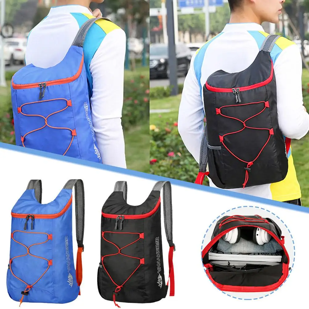 15L Sports Foldable Lightweight Outdoor Folding Backpack For Camping Hiking High-density Waterproof Nylon Fabric Sports Bag R2L5