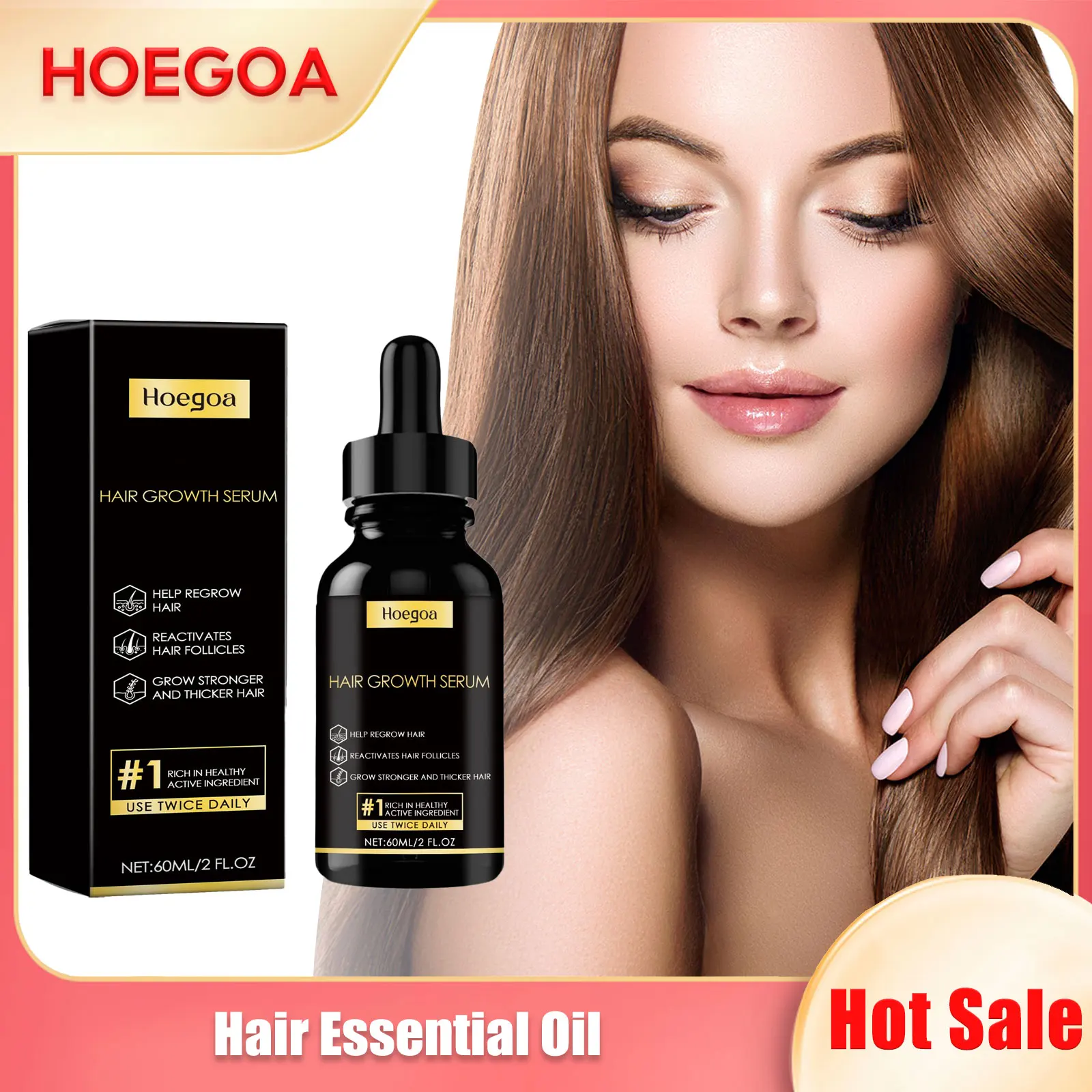 Hair Essential Oil Nourish Dry Prevent Baldness Regrowth Treatment Effective Repair Liquid Reduce Loss Hair Growth Serum 60ml