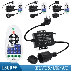 AC 110V 220V LED Strip Dimmer 23 Keys RF Remote Controller Dimmer for Dimming LED String/LED Bulb/LED Strip with EU/US/AU Plug