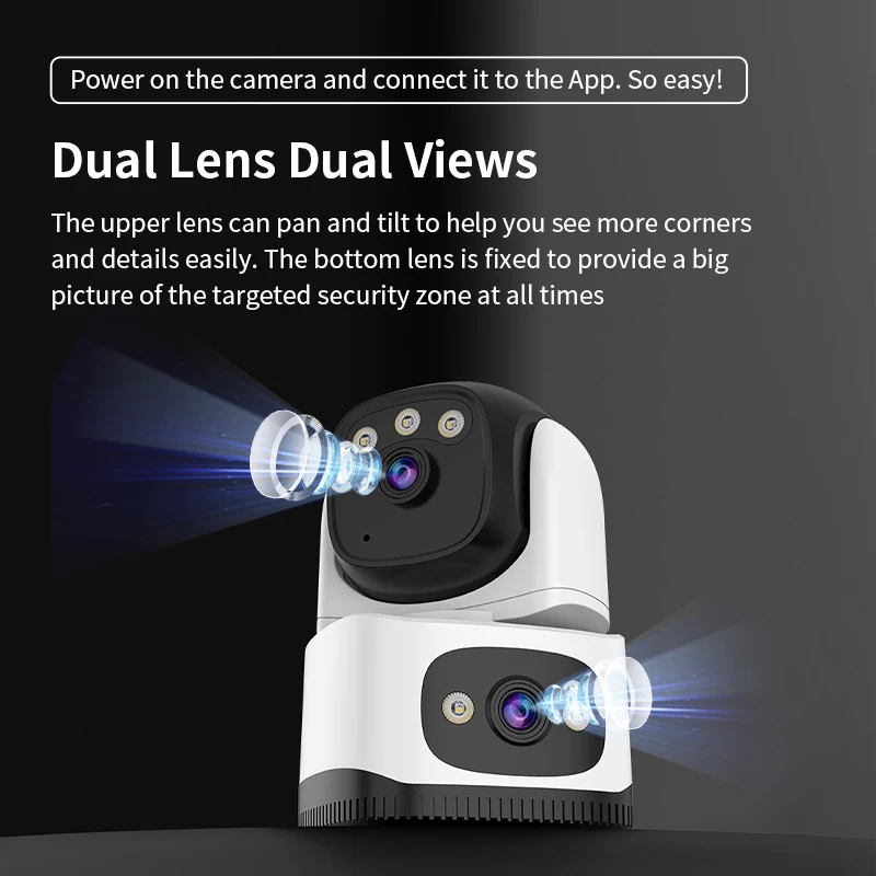 Vstarcam 4MP Dual Lens Wireless PTZ IP Dome Camera  O-Kam APP Full Color AI Humanoid Detection Home Security CCTV Baby Monitor