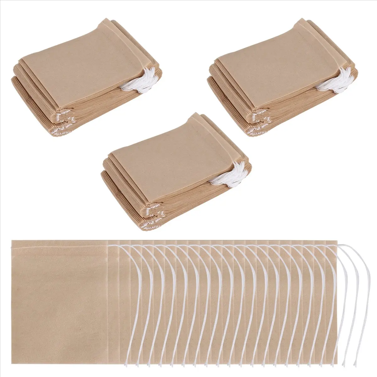 Super 300 Pcs Tea Filter Bag Disposable Paper Tea Bag with Drawstring Unbleached Paper, Suitable for Loose Leaf Tea and Coffee