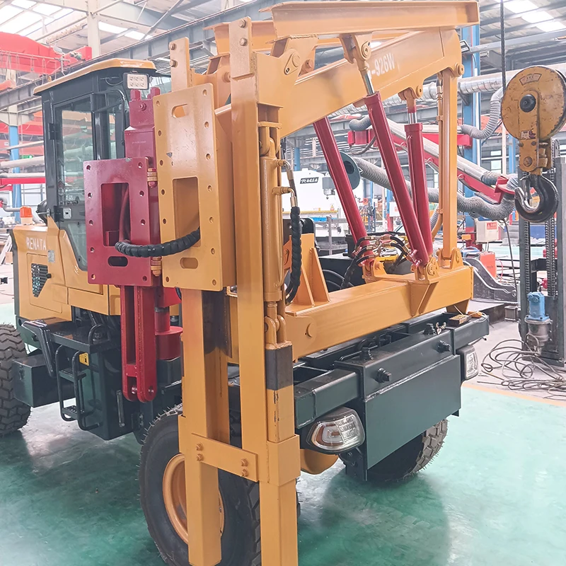 Roadway Guardrail Pile Driver Hydraulic Post Ramming Rig For Highway Safety Barrier Installation Steel Piling Machine