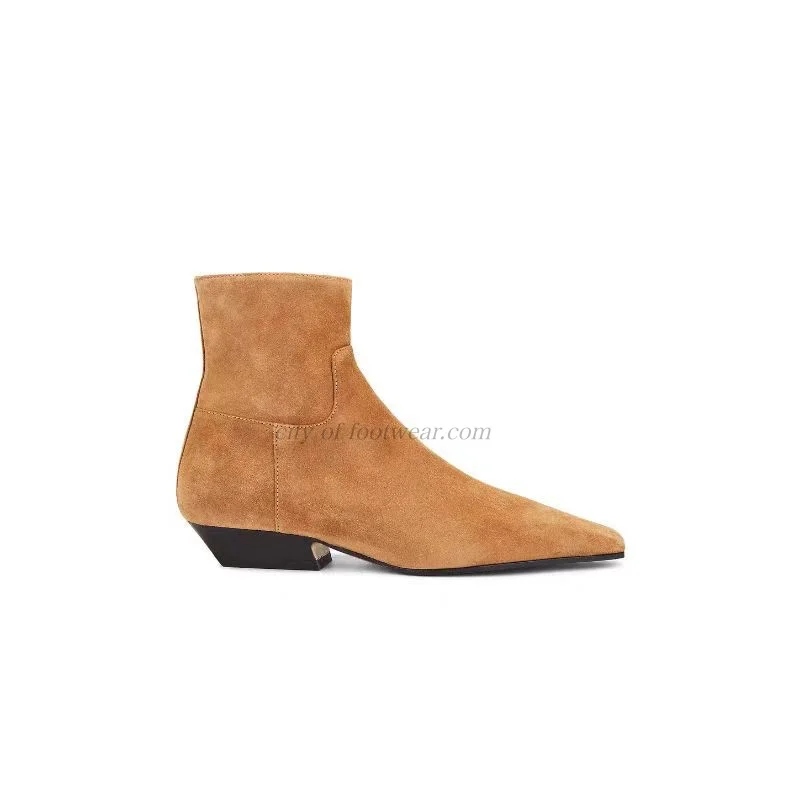 Женские замшевые ботильоны на низком каблуке золотого/черного/коричневого цвета, новые зимние ботильоны для повседневного платья, роскошные дизайнерские туфли большого размера
