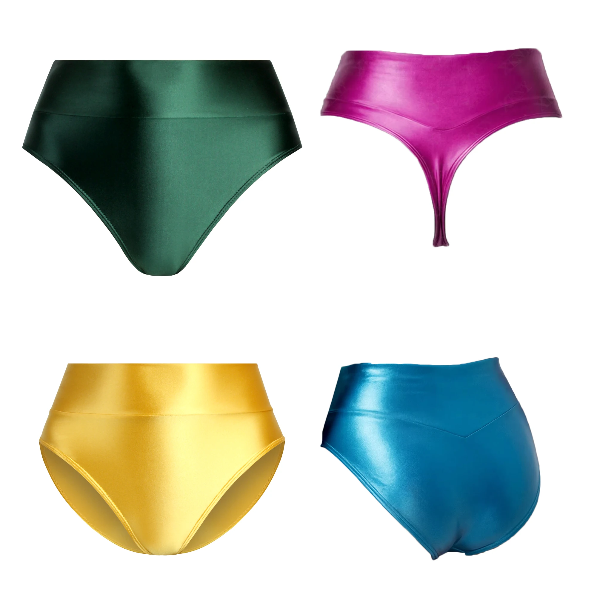 XClocKNYoung Satin Glossy Underwear Smooth Thongs High Waist Tights Oil Silky Sports Swim Shorts Shaped Gymnastic Underwear