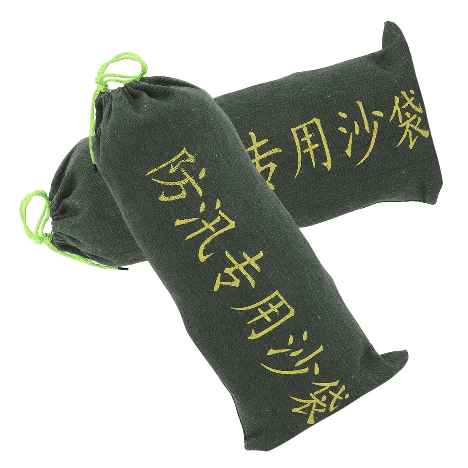 

2 Pcs Flood Control Canvas Self Absorbing Water Blocking Barrier Olive Green Empty Flooding Shower Garage Door