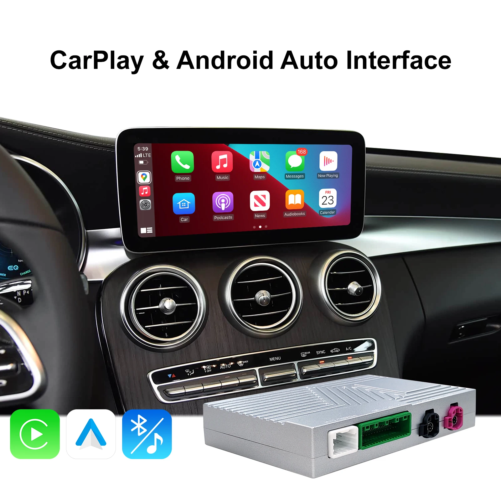 Wireless CarPlay Android Auto Retrofit Kit Decoder Box CarPlay Interface for Mercedes Benz NTG 5.5 COMAND System 2017-2019