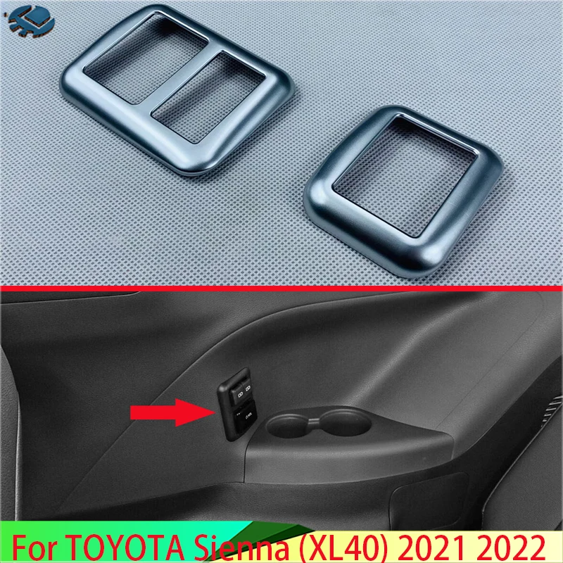 For TOYOTA Sienna (XL40) 2021 2022 Car Accessories ABS Chrome Charging interface on both sides of back row decorative cover