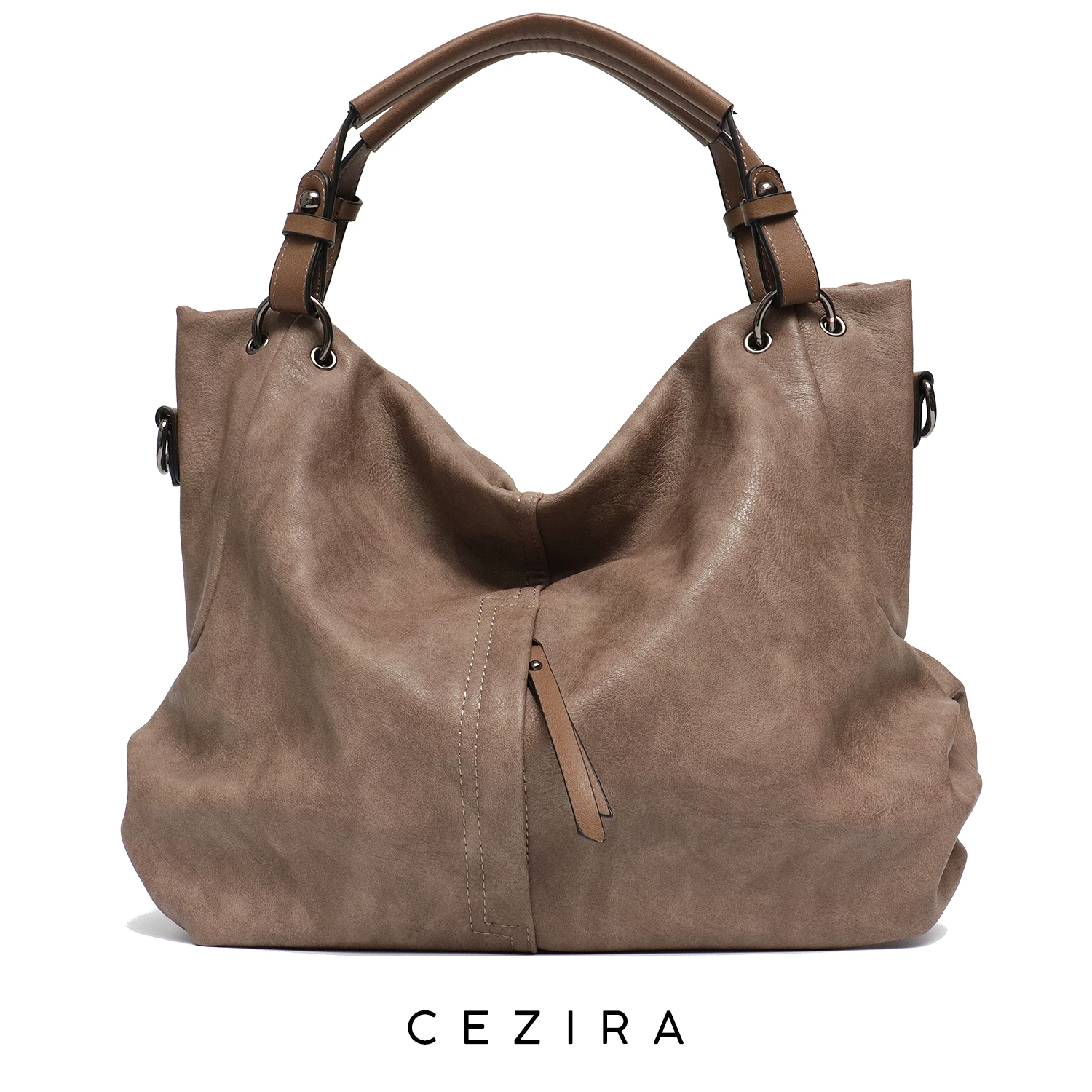 CEZIRA Brand Large Women\'s Leather Handbags High Quality Female Pu Hobos Shoulder Bags Solid Pocket Ladies Tote Messenger Bags