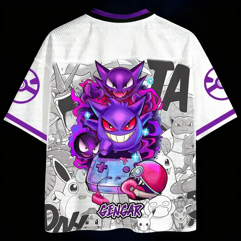 Summer Geng Ghost Theme Baseball Style 3D Breathable Quick Drying V-neck Parent Child Short Sleeve T-shirt  FamilyMatching、kids