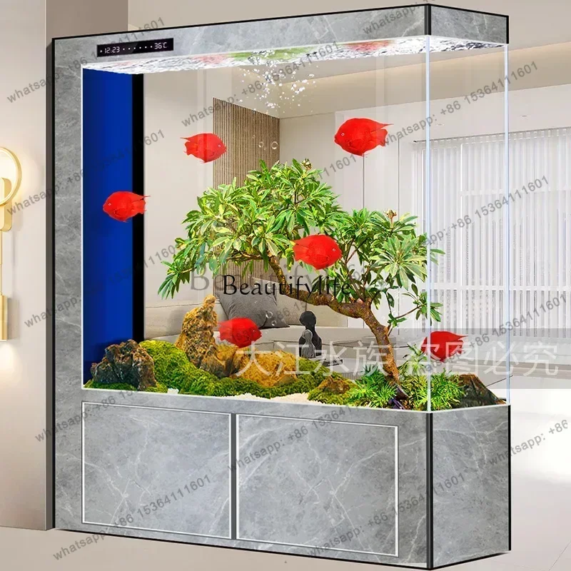 45New Fish Tank Living Room Home Screen Hallway Medium and Large Aquarium Ecological Change Water