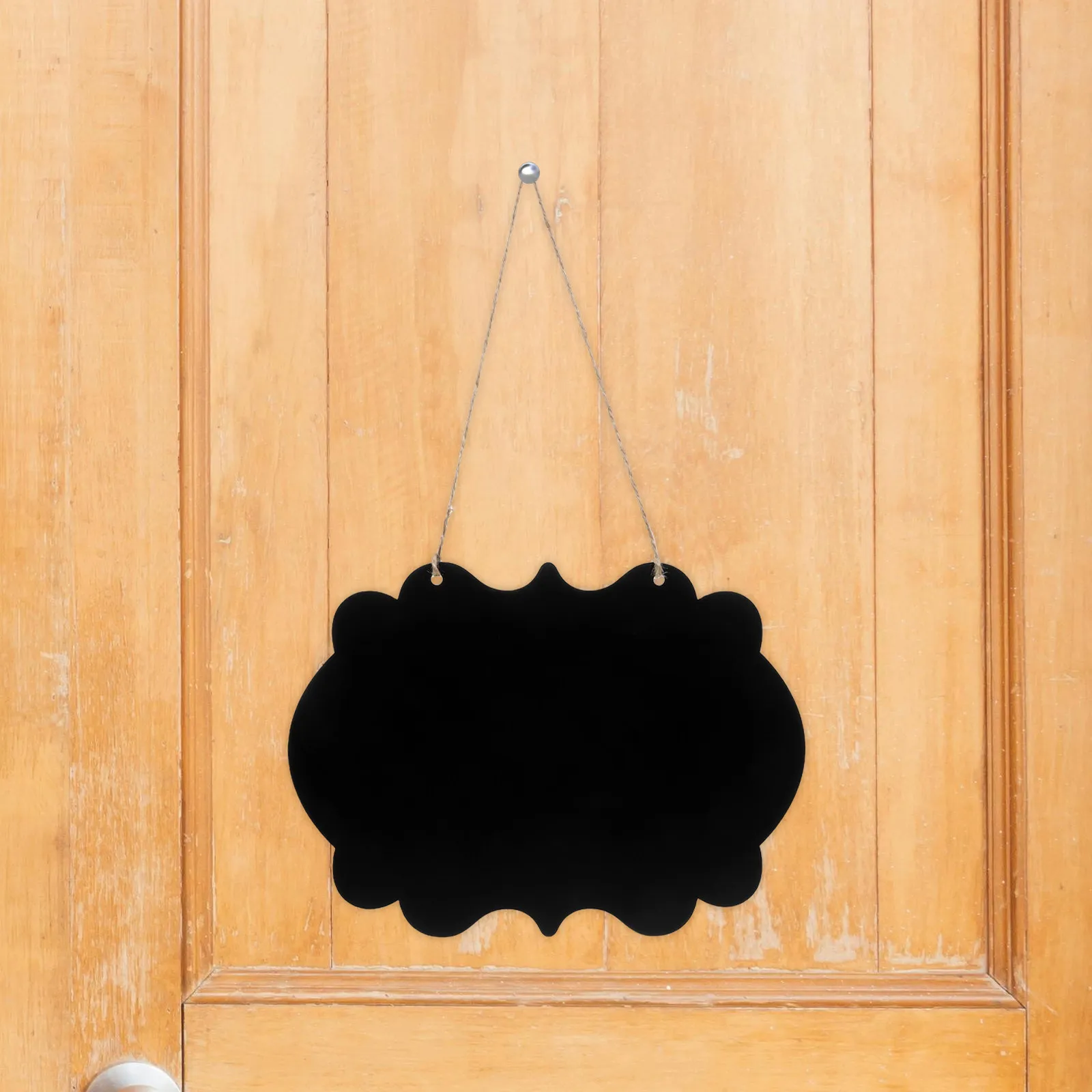 Reversible Wooden Chalkboard Hanging Sign Double-Sided Write Erase Chalkboard for Home Decor Office Restaurant Garden Wall