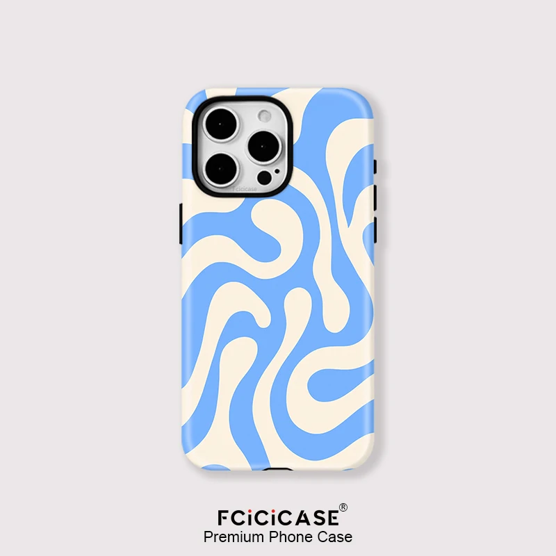 

Fcicicase Magnetic Phone Case for iPhone 16 Pro Max 15 14 Plus 13 12 11 For Magsafe Shockproof Acrylic Stripe Pattern Cover
