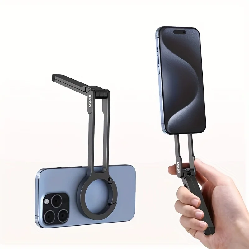 

Магнитная подставка для телефона для селфи 2025 года с пружинным зажимом — портативная 360° ° Вращающийся штатив для настольных компьютеров и потоковой передачи в реальном времени