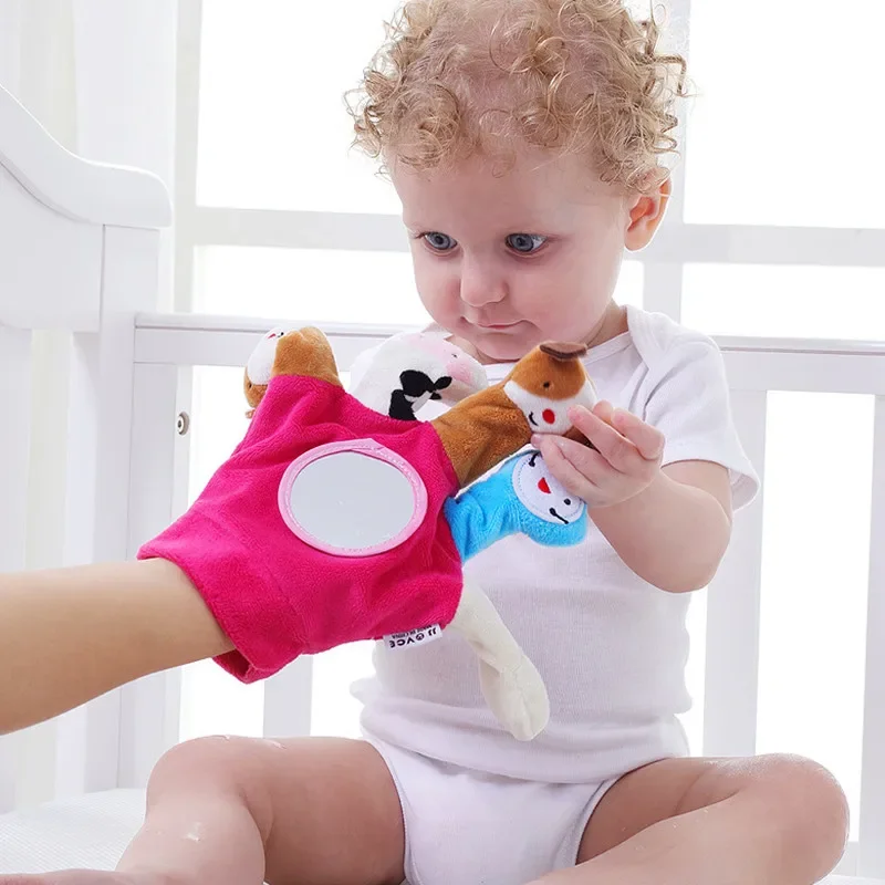 Baby Kleinkind Spielzeug Plüsch Tier Spielzeug Hand Tiere Pädagogische Junge-Spielzeug für Kleinkinder Entwicklungs Stoff Plüsch-Spielzeug Puppen Handschuhe