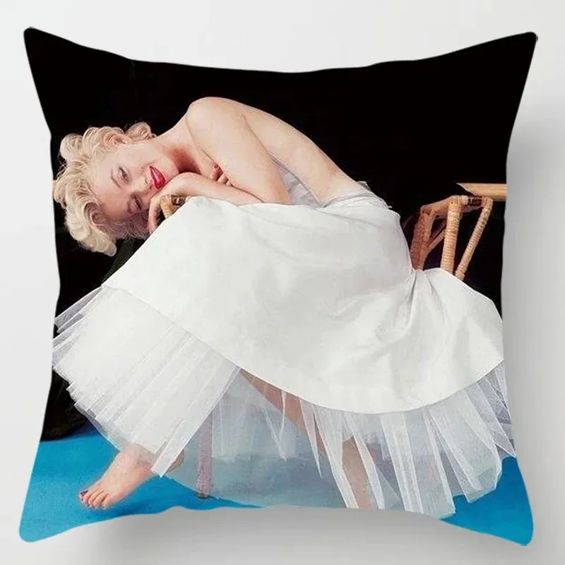 Celebrity Blow Bubbles Pillow Case Decorative Polyester Square Cushion Cover Decorative Home Sofa Pillowcase 45*45cm