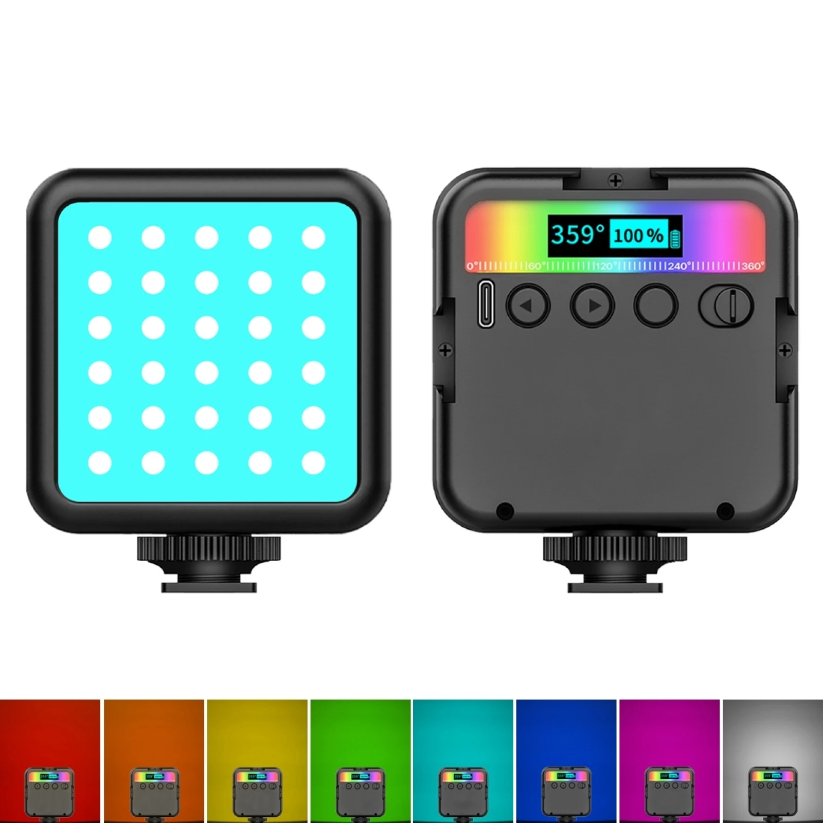 PULUZ Pocket 2500-9000K+RGB Full Color Beauty Fill Light Handheld Camera Photography LED Light