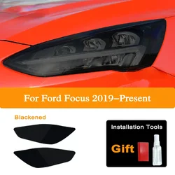 2 Pcs For Ford Focus 4 MK4 2019 2020 Protection Transparent TPU Sticker Accessories Car Headlight Tint Black Protective Film