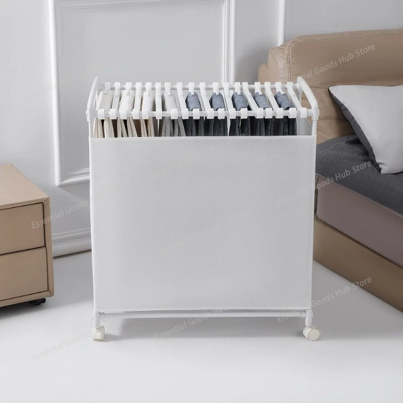 

Простая универсальная передвижная тканевая стойка для хранения брюк для дома, спальни, общежития на колесиках