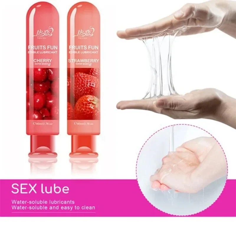 Pelumas dapat dimakan, pelumas rasa stroberi pelumas berbasis air pelumas seks Anal seks masturbasi Vagina Gel orgasme