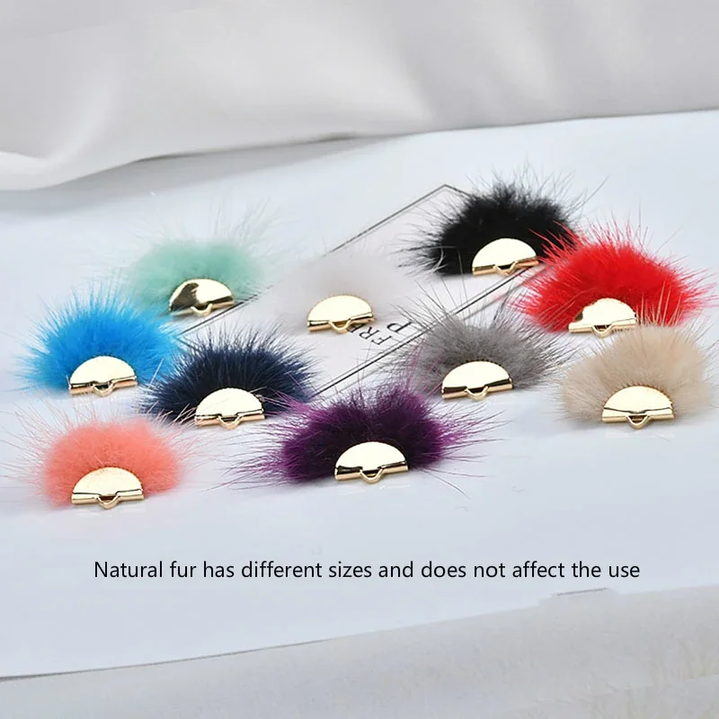 Fall / winter handmade earrings DIY material bag mink hair pendant pendant earrings made by ourselves