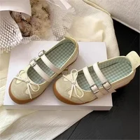 Women Flats Bow Ballet Dance Mary Jane Shoes Summer Sandals 2024 Fashion New Brand Dress Designer Casual Shallow Zapatos Mujer - Image 2