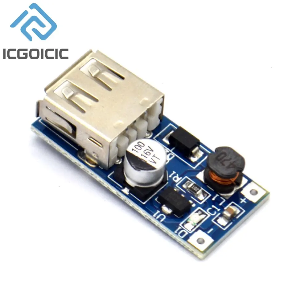 DC DC 0.9V-5V to 5V 600MA Power Bank Charger Step Up Boost Converter Supply Voltage Module USB Output Charging Circuit Board