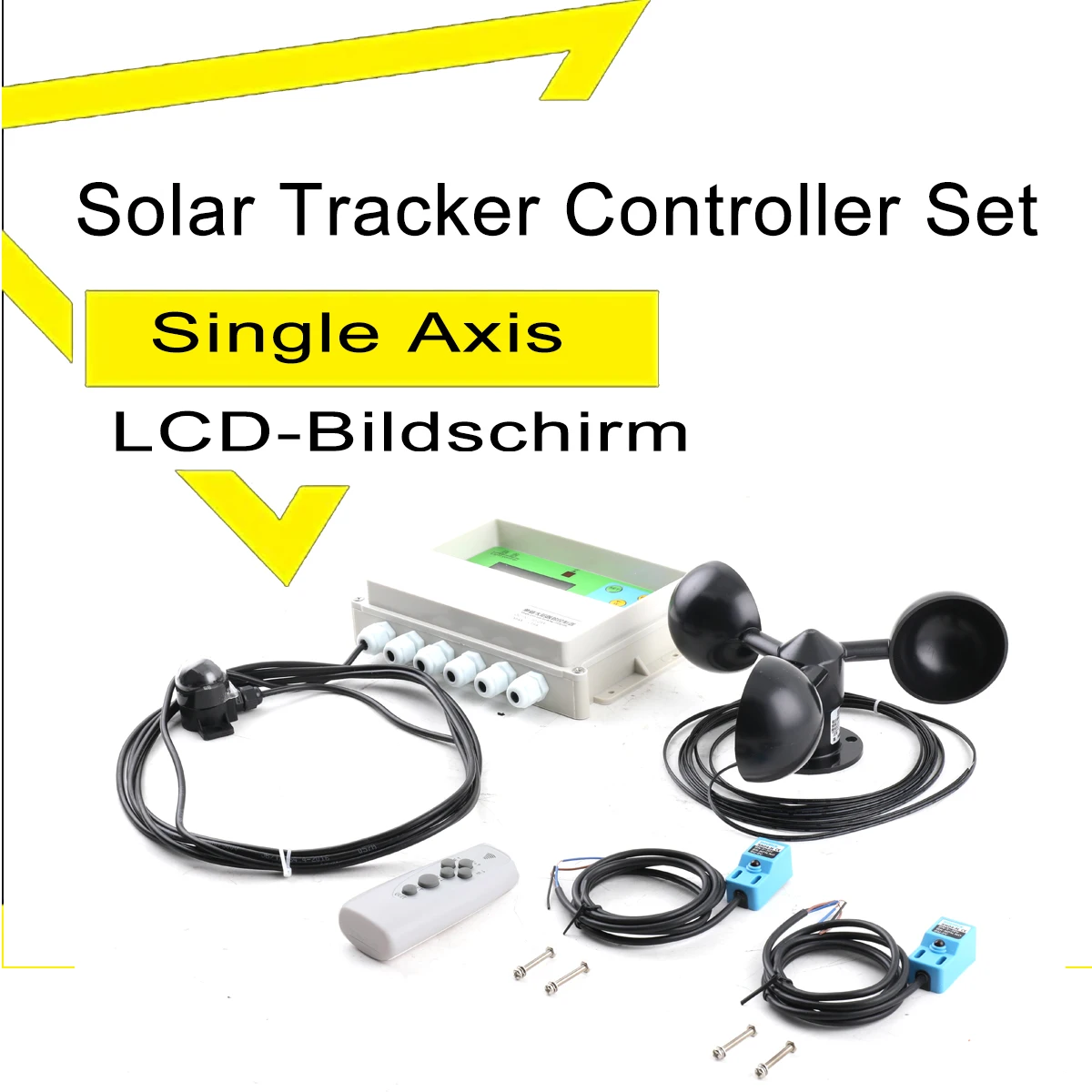 وحدة تحكم أوتوماتيكية تعمل بالطاقة الشمسية بعمود واحد، وحدة تحكم لتتبع أشعة الشمس بمحور واحد مع مفتاح + مستشعر