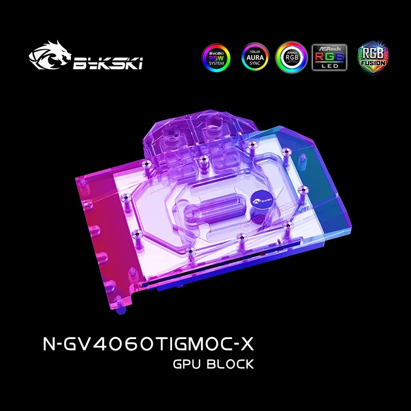 GIGABYTE RTX 4060TI GAMING OC 16G / 8G 비디오 카드 수냉 / 고밀도 수로 N-GV4060TIGMOC-X용 Bykski GPU 블록